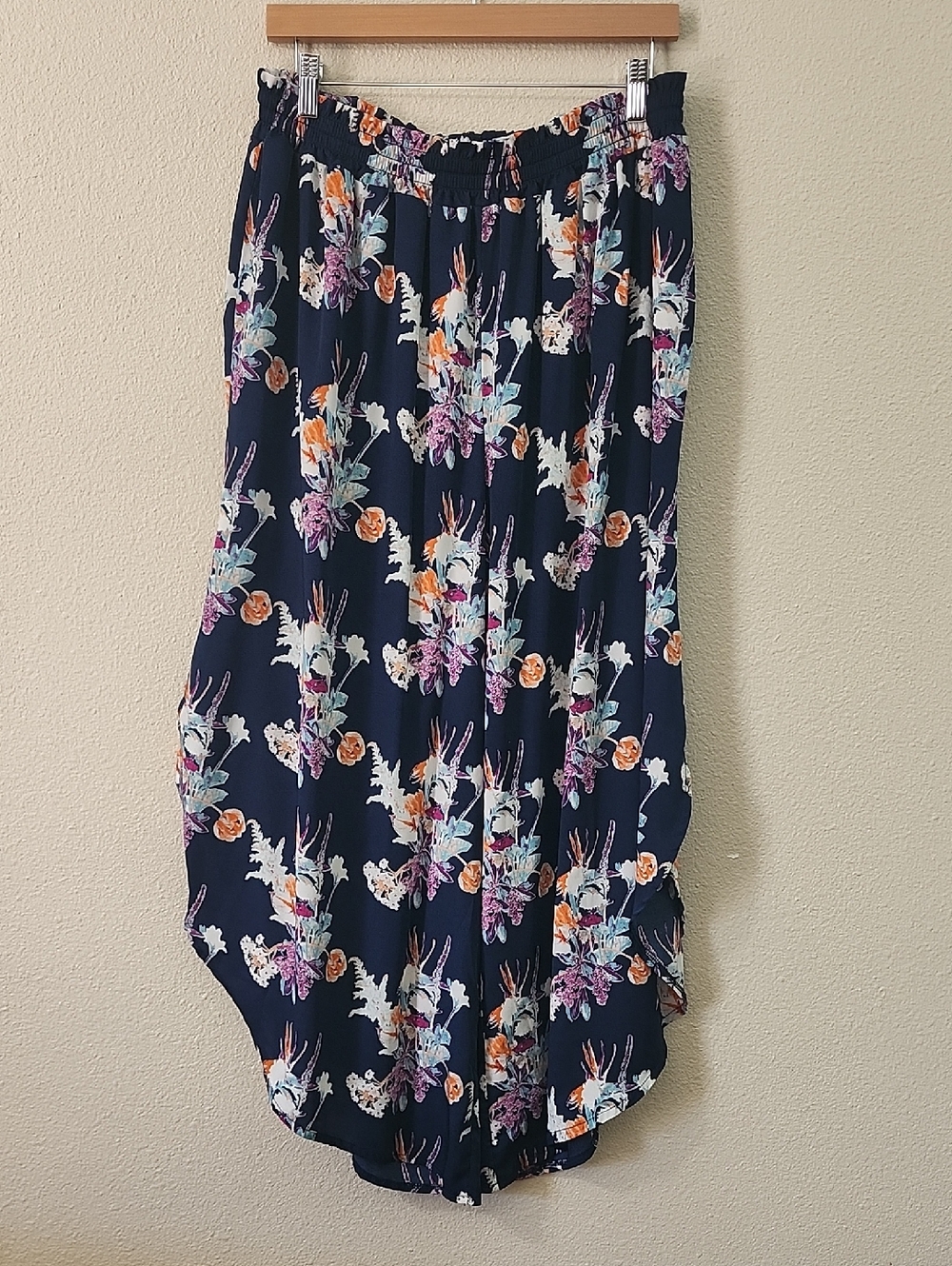 Cost Plus World Market Navy Floral Silky Lounge  or Pajama Pants